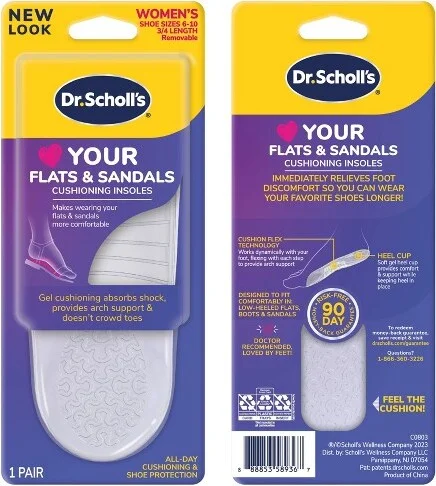 Dr. Scholl's Love Your Flats & Sandals 3/4 Length Insoles - Women's Shoe Size 6-10 - 1 Pair - Image 2