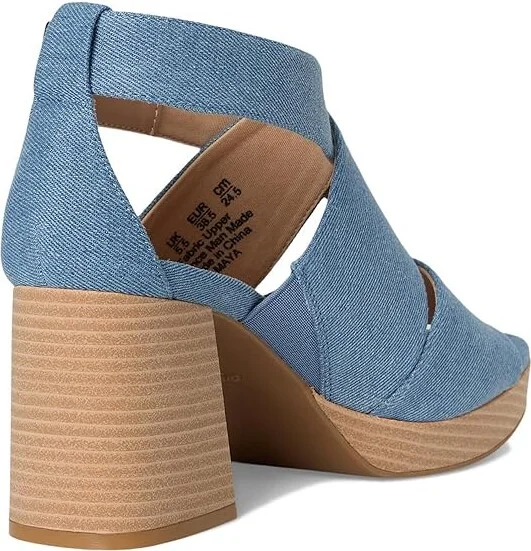 Dr. Scholl's Maya Block Heel Sandal Women's Sandals Blue Denim : 7.5 M, Leather/Textile - Image 4