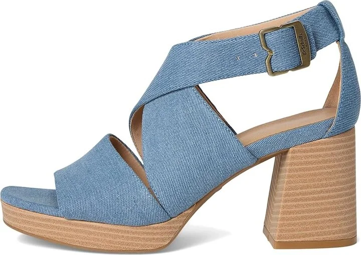 Dr. Scholl's Maya Block Heel Sandal Women's Sandals Blue Denim : 7.5 M, Leather/Textile - Image 6