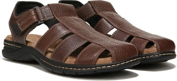 Dr. Scholl's Men's Gaston Fisherman Sandal Briar Brown Leather 10 M - Image 2