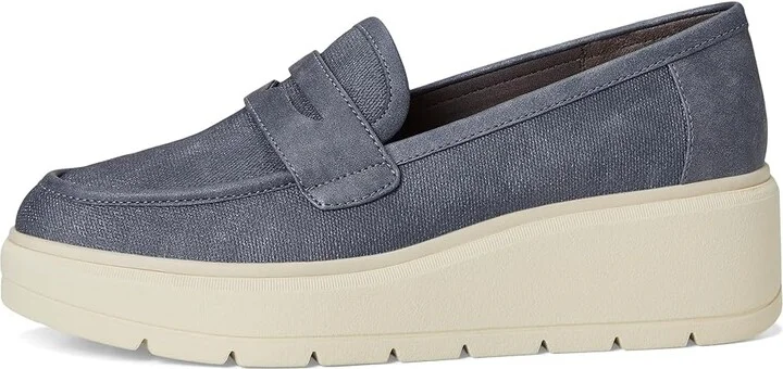 Dr. Scholl's Nice Day Max Loafer/Moc Women's Flat Shoes Blue : 9 M, Faux Leather - Image 6