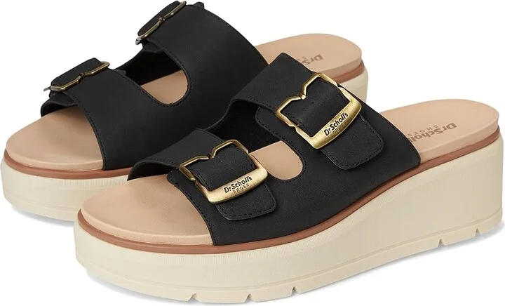 Dr. Scholl's Nice Day Max Og Women's Wedge Shoes Black Smooth : 7 M, Leather