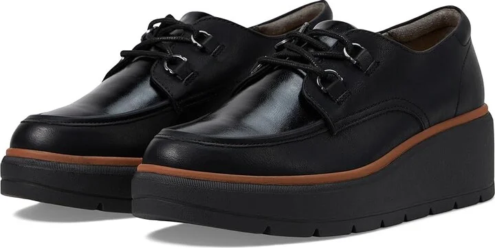 Dr. Scholl's Nice Day Max Oxford Women's Shoes Black Burnished : 8 M, Microfiber/Polyester