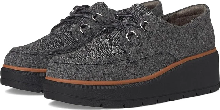 Dr. Scholl's Nice Day Max Oxford Women's Shoes Charcoal Wool : 7.5 M, Microfiber/Polyester