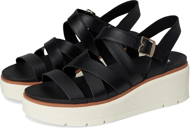 Dr. Scholl's Nice Day Max Sun Women's Wedge Shoes Black Smooth : 9.5 M, Leather/Rubber