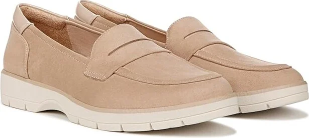 Dr. Scholl's Nice Day Slip-On Loafer Women's Flat Shoes Cuban Sand Microfiber : 6 M, Polyester