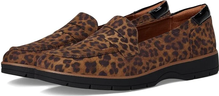 Dr. Scholl's Nice Day Slip-On Women's Shoes Leopard Microfiber : 11 M, Leather/Polyester/Suede