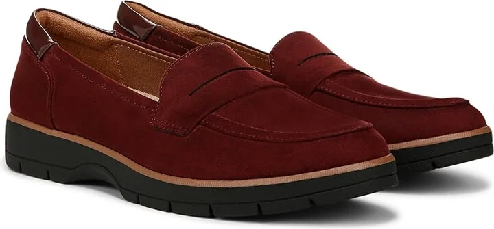 Dr. Scholl's Nice Day Women's Slide Shoes Cali Wine Microfiber : 10 M, Leather/Microfiber
