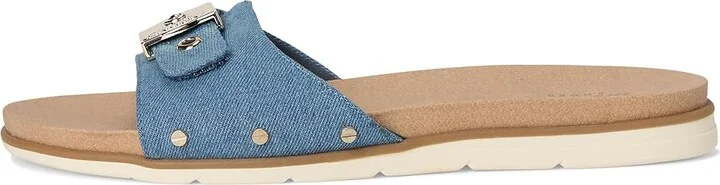 Dr. Scholl's Nice Iconic Flat Sandal Women's Sandals Blue Denim : 8.5 M, Faux Leather - Image 6