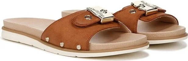 Dr. Scholl's Nice Iconic Flat Sandal Women's Sandals Honey : 6 M, Faux Leather