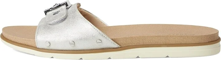 Dr. Scholl's Nice Iconic Flat Sandal Women's Sandals Metallic Silver Grey : 7.5 M, Faux Leather - Image 6