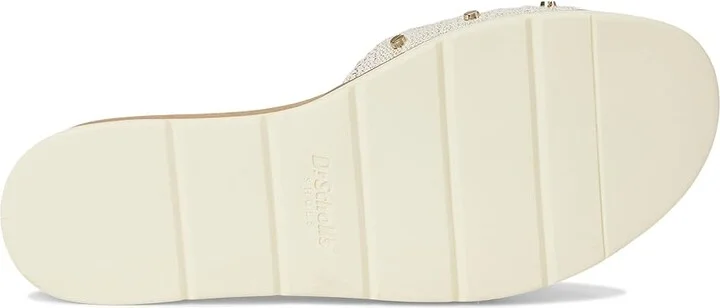 Dr. Scholl's Nice Iconic Flat Sandal Women's Wedge Shoes Light Gold Fabric : 9 M, Rubber/Synthetic - Image 3