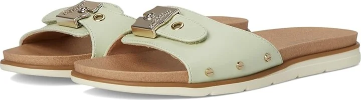 Dr. Scholl's Nice Iconic Slides Women's Sandals Aloe Green Faux Leather : 11 M