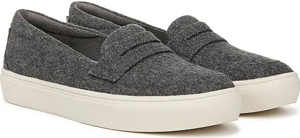 Dr. Scholl's Nova Moc Women's Flat Shoes Charcoal Wool : 8.5 M, Polyester