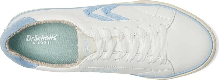 Dr. Scholl's Offline Lace-Up Women's Flat Shoes White/ Blue : 11 M, Synthetic - Image 2