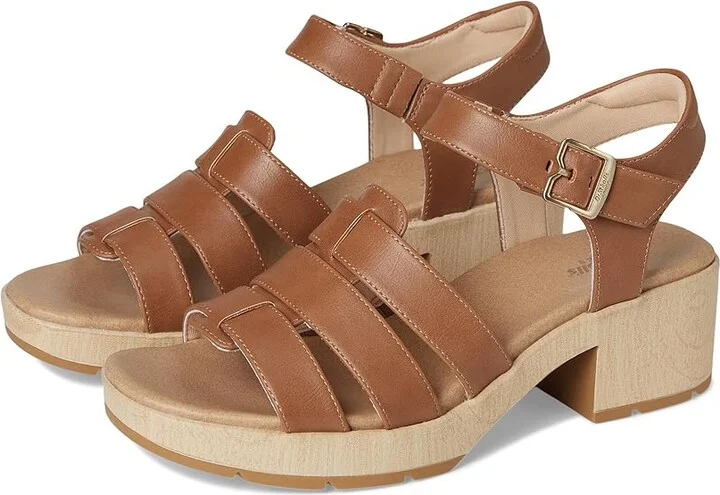 Dr. Scholl's Oh Kay Women's Sandals Honey Brown Smooth : 7 M, Synthetic