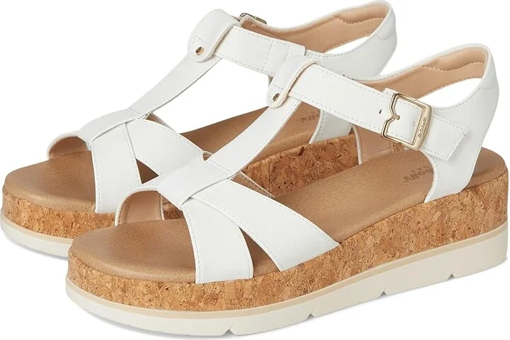Dr. Scholl's Once Again Women's Wedge Shoes White Faux Leather : 11 M