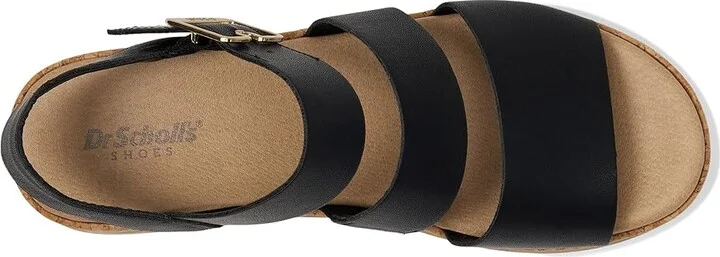 Dr. Scholl's Once Twice Espadrille Platform Wedge Sandal Women's Sandals Black/Cork : 8 M, Leather - Image 2