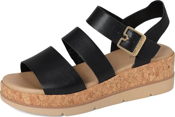Dr. Scholl's Once Twice Espadrille Platform Wedge Sandal Women's Sandals Black/Cork : 8 M, Leather - Image 5