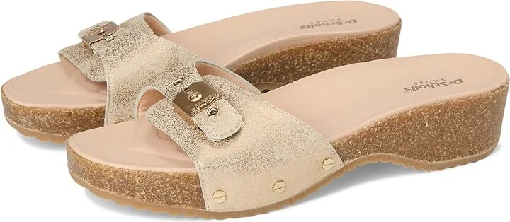 Dr. Scholl's Original Flex Slide Sandals Women's Sandals Gold : 8 M, Leather/Suede