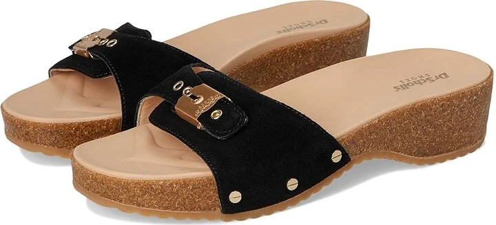 Dr. Scholl's Original Flex Women's Wedge Shoes Black Leather : 8 M