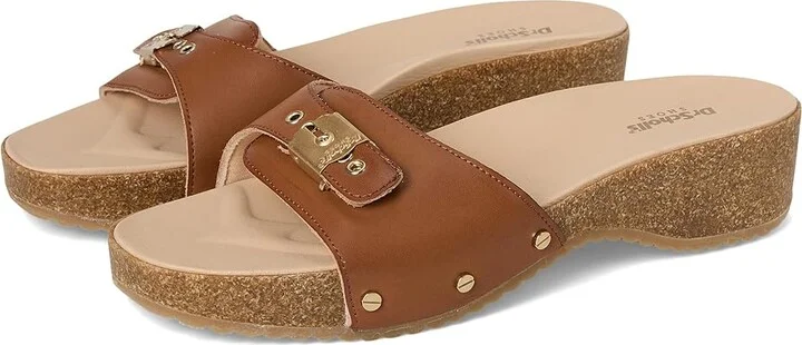 Dr. Scholl's Original Flex Women's Wedge Shoes Honey Brown Leather : 7 M
