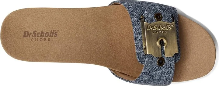 Dr. Scholl's Original Life Slide Sandal Women's Sandals Dark Blue Denim Leather : 9 M - Image 2