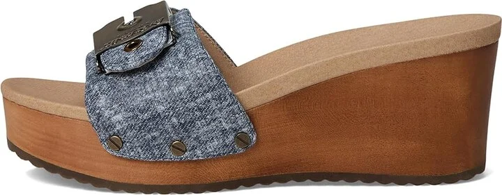 Dr. Scholl's Original Life Slide Sandal Women's Sandals Dark Blue Denim Leather : 9 M - Image 6