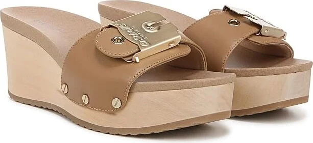 Dr. Scholl's Original Life Slide Sandal Women's Sandals Tan Leather : 11 M