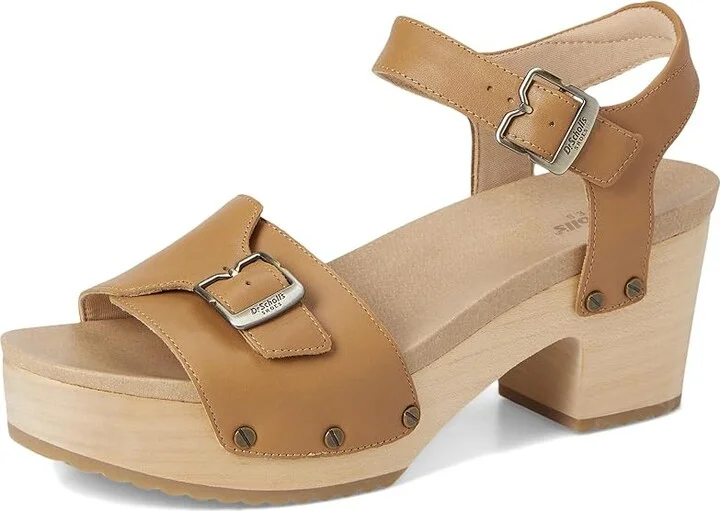 Dr. Scholl's Original Love Block Heel Sandal Women's Sandals Honey Brown Leather : 11 M, Leather/Rubber - Image 5