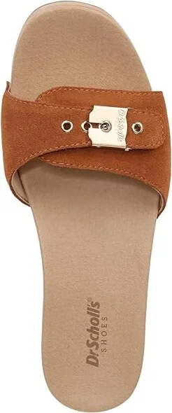 Dr. Scholl's Original Too Slide Sandal Women's Sandals Honey Brown Leather : 9 M, Leather/Rubber - Image 2
