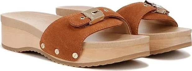 Dr. Scholl's Original Too Slide Sandal Women's Sandals Honey Brown Leather : 9 M, Leather/Rubber