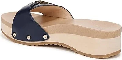 Dr. Scholl's Original Too Slide Sandal Women's Sandals Navy Blue Leather : 9 M, Leather/Rubber - Image 6