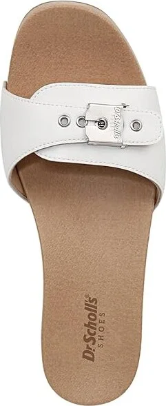Dr. Scholl's Original Too Slide Sandal Women's Sandals White Leather : 9 M, Leather/Rubber - Image 2
