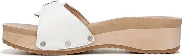 Dr. Scholl's Original Too Slide Sandal Women's Sandals White Leather : 9 M, Leather/Rubber - Image 5