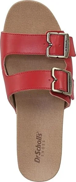 Dr. Scholl's Original Vibe Platform Slide Sandal Women's Sandals Heritage Red Leather : 11 M, Leather/Rubber - Image 2