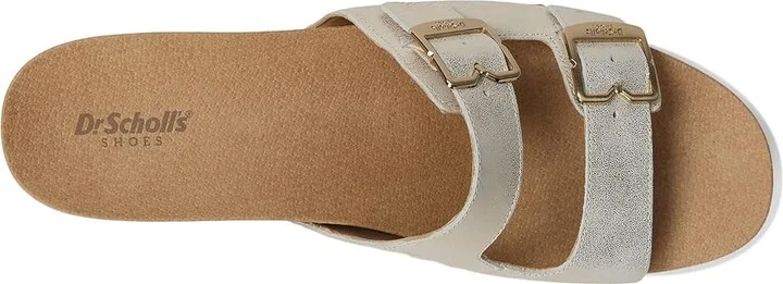 Dr. Scholl's Original Vibe Platform Slide Sandal Women's Sandals Metallic Gold Leather : 10 M, Leather/Rubber - Image 2