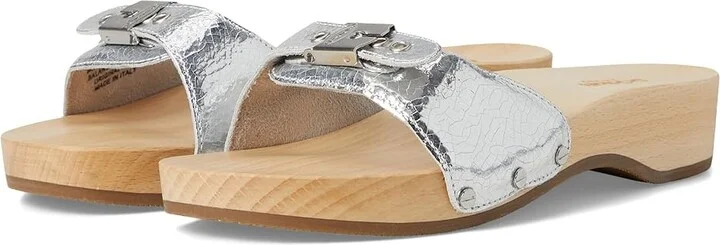 Dr. Scholl's Original Women's Sandals Silver Leather : 6 M