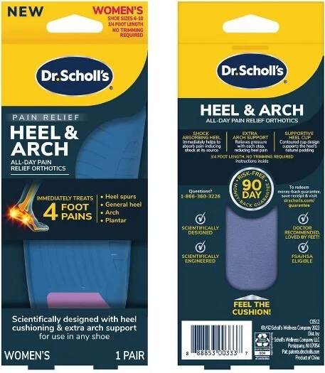 Dr. Scholl's Pain Relief Orthotics Insert For Heel Pain For Women - Size 6-10 - Image 2