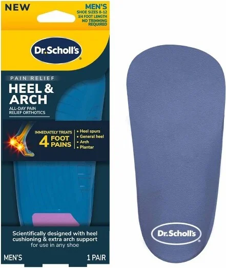 Dr. Scholl's Pain Relief Orthotics Shoe Insert for Heel Pain for Men - 1 Pair - Size 8-12