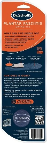 Dr. Scholl's Plantar Fasciitis Insoles for Men - Size (8-13): Heel Pain Relief, Foam, Fits Dress, Casual, Running Shoes - Image 2