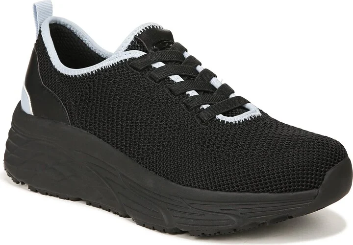 Dr. Scholl's Shoes Womens Back to Work Soft Toe Slip Resistant Lace Up Sneaker Blue Knit 6.5 M