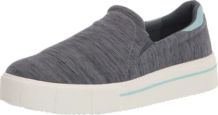 Dr. Scholl's Shoes Womens Happiness Lo Slip On Sneaker Dark Blue Fabric 10 M