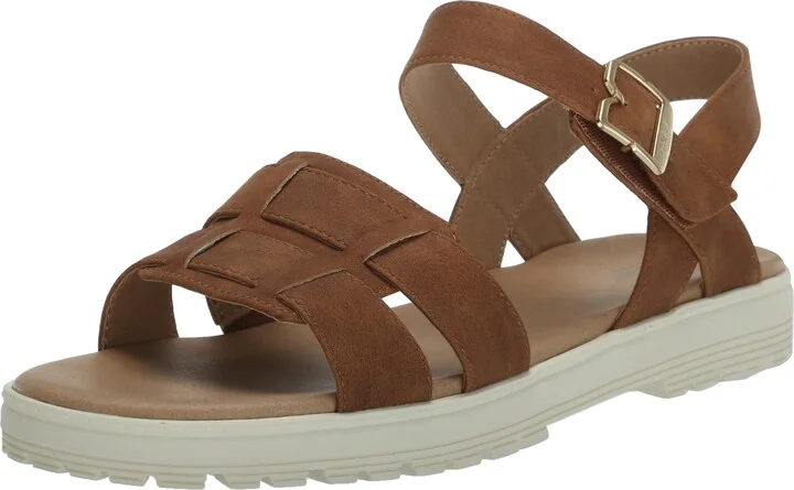 Dr. Scholl's Shoes Womens Take Five Flat Sandal Honey Brown 10 M
