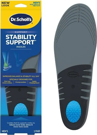 Dr. Scholl's Stability Support Insoles - Men's Shoe Size 8-14 - 1 Pair