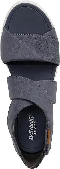 Dr. Scholl's Time Fun Sandal Women's Sandals Oxide Blue Microfiber : 10 M, Leather/Rubber - Image 2