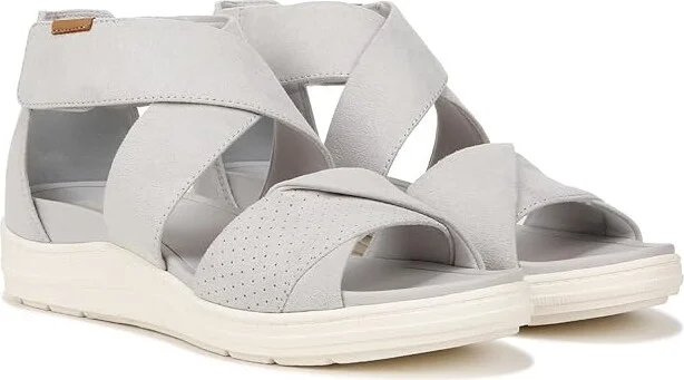 Dr. Scholl's Time Fun Sandal Women's Sandals Vapor Grey Microfiber : 10 M, Leather/Rubber