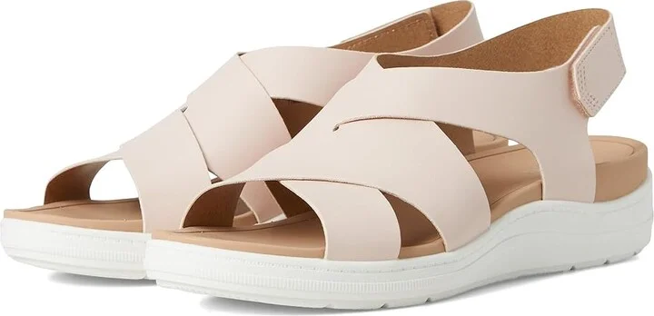 Dr. Scholl's Time Fun Sandal Women's Wedge Shoes Blush Pink Smooth : 7 M, Leather