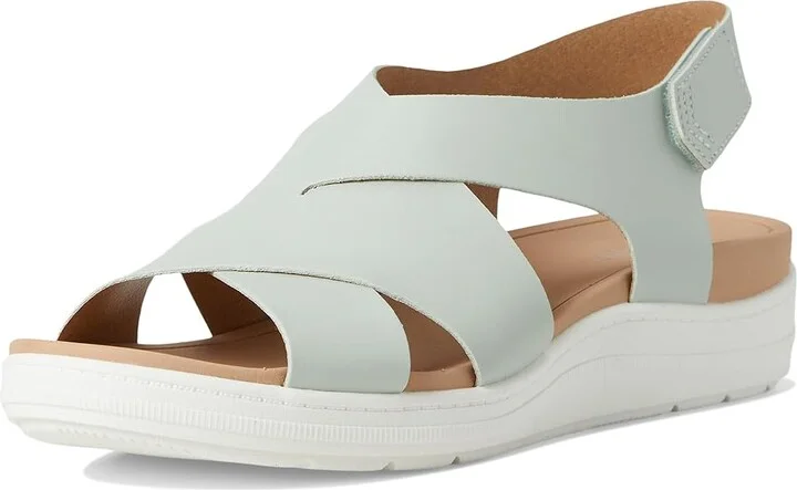 Dr. Scholl's Time Fun Sandal Women's Wedge Shoes Ocean Green Smooth : 8 M, Leather - Image 5