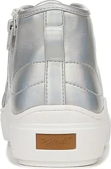 Dr. Scholl's Time Hi2 Sneaker Women's Shoes Silver Grey Metallic Foil : 9 M, Leather - Image 5